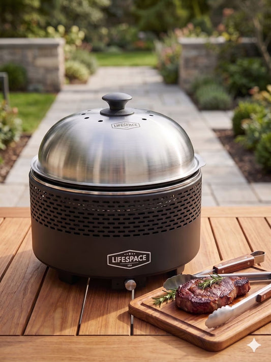 Portable Lightweight Charcoal Grill with FREE Dome Lid & Carry Bag